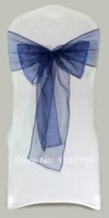 Noeud de chaise organza bleu marine 2,50 cm